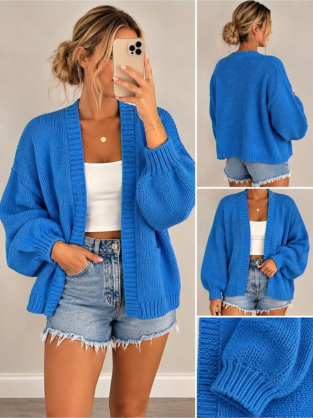 Blue Knit Cardigan